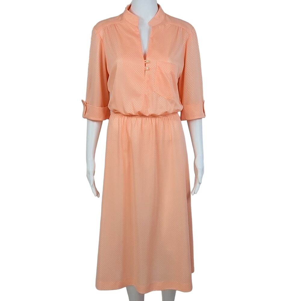 Vintage Peachy/Pink Midi Dress Size Medium